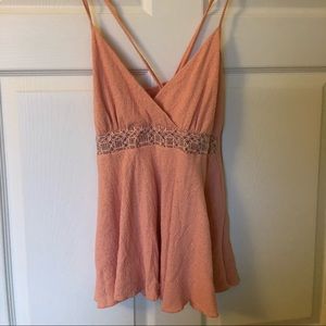 Vanity Coral colored tank med with beaded detail